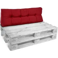 Beautissu Coussin de dossier Beautiss Coussin de palette Outdoor Eco Style, 120 x 40 cm, rouge