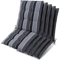 Beautissu Lot de 5 coussins Sun-NL pour dossier de siège, 105 x 50 x 8 cm, rayures anthracite