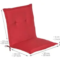 Beautissu Chaise de jardin à dossier bas Loft NL, 100 x 50 x 6 cm, rouge