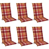 Beautissu Lot de 6 coussins pour dossier haut 120 x 50 cm Rembourrage rouge à carreaux