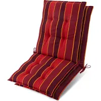 Beautissu Lot de 2 coussins d'appui pour fauteuils bas Sun-NL 100 x 50 x 8 cm, rayures rouges