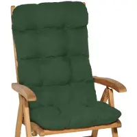 Beautissu Lot de 2 coussins pour fauteuils à dossier haut Flair HL, 120 x 50 x 8 cm, vert foncé