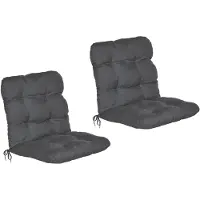 Beautissu Lot de 2 coussins pour fauteuil à dossier bas Flair NL, 100 x 50 x 8 cm, gris graphite