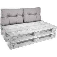 Beautissu 2X coussins de dossier Coussins de palette Outdoor Eco Style, 60 x 40 cm, gris clair