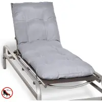 Beautissu Matelas pour chaise longue Deckchair Flair RL, 190x60x8 cm, gris clair