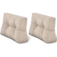 Beautissu 2X coussins de dossier Coussins de palette Outdoor Eco Style, 60 x 40 cm, beige