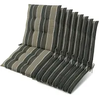 Beautissu Lot de 8 coussins Sun-NL pour dossier de chaise, 105 x 50 x 8 cm, rayures vertes