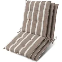 Beautissu Lot de 3 coussins Sun-NL pour dossier de chaise, 100 x 50 x 8 cm, rayures beiges et blanches