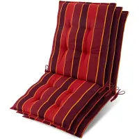 Beautissu Lot de 3 coussins Sun-NL pour dossier de chaise basse, 100 x 50 x 8 cm, rayures rouges