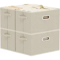 Markenlos Boîtes de rangement sans couvercle, boîtes de rangement en tissu, boîtes pliables avec poignées, lot de 4 paniers de rangement pour vêtements, 38 x 25 x 25 cm, gris