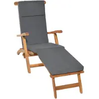 Beautissu Matelas de chaise longue de luxe LoftLux DC, 175 x 45 x 5 cm, gris graphite