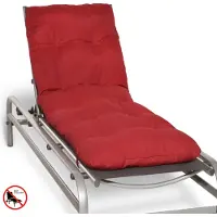 Beautissu Matelas pour chaise longue Deckchair Flair RL, 190x60x8 cm, rouge