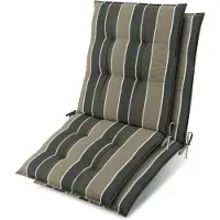 Beautissu Lot de 2 coussins d'appui pour fauteuil bas Sun-NL 100 x 50 x 8 cm, rayures vertes