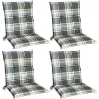 Beautissu Lot de 4 coussins Sunny BK à dossier bas 100 x 50 cm à carreaux bleus