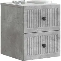 vidaXL Cabinet de chevet mural 2 pcs Gris béton 33 x 34,5 x 40 cm