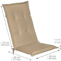 Beautissu Coussin de chaise de jardin Loft HL Nature, 120 x 50 x 6 cm