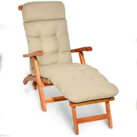 Beautissu Matelas confortable pour chaise longue Deckchair, 200 x 50 x 8 cm, naturel