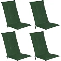 Beautissu Lot de 4 coussins de chaise de jardin Loft HL vert foncé, 120x50x6cm