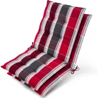 Beautissu , lot de 2 coussins d'appui pour fauteuil bas Sun-NL, 100 x 50 x 8 cm, rayures rouges et anthracite