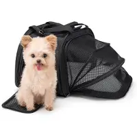RockBros Sacoche de transport pour chats et chiens max. 10kg - Noir en coton