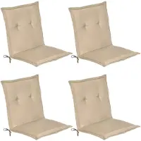 Beautissu Lot de 4 chaises de jardin à dossier bas Loft NL, 100 x 50 x 6 cm, naturel