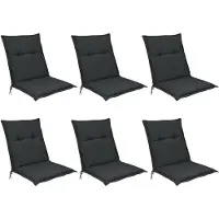 Beautissu Lot de 6 coussins pour dossier bas Base NL, 100 x 50 cm, graphite