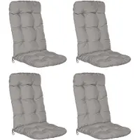 Beautissu Lot de 4 coussins pour fauteuils à dossier haut Flair HL, 120 x 50 x 8 cm, gris clair