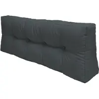 Beautissu Coussin de dossier Outdoor ECO Elements, 120 x 40 cm, gris graphite
