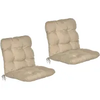 Beautissu Lot de 2 coussins pour fauteuils à dossier bas Flair NL, 100 x 50 x 8 cm, naturel