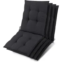 Beautissu Lot de 4 coussins d'appui pour fauteuils bas Sun-NL 100 x 50 x 8 cm, anthracite