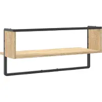 vidaXL Étagère Murale Avec Barre Chêne Sonoma 65x25x30 Cm