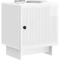 vidaXL Cabinet de chevet 2 pcs Blanc brillant 43 x 34,5 x 50 cm