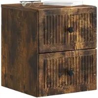 vidaXL Cabinet de chevet mural Chêne fumé 33 x 34,5 x 40 cm