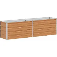 vidaXL Lit surélevé brun clair 160 x 40 x 45 cm Acier galvanisé