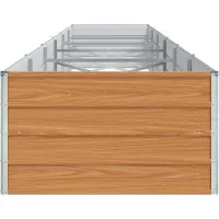 vidaXL Lit surélevé marron clair 600 x 80 x 45 cm Acier galvanisé