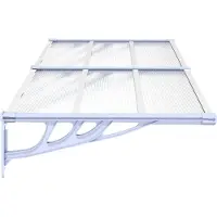 vidaXL Auvent de porte Gris et transparent 199x90 cm Polycarbonate