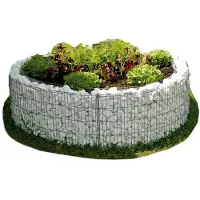 Bellissa Lit surélevé rond Gabion hauteur 40 Ø 146 cm
