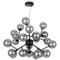 Maytoni Lampadaire, métal blanc, pendentif en cristal, douille E14