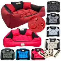 AIO Factory Lit pour chien KINGDOG parc 130x105 cm personnalisé imperméable rouge