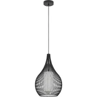 Eglo Lampe à suspendre Razoni 1, lampe à suspendre au-dessus de la table à manger, lampe à suspendre en métal noir et verre blanc, lampe à suspendre avec douille E27