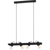 Eglo Lampe suspendue 4 lumières Plimsoll noir