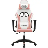 vidaXL Chaise de jeu blanc et rose similicuir