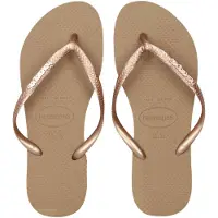 Havaianas Slim Logo Metallic Flip Flops Rose EU 33-34 Femme