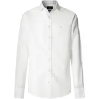 Hackett pour homme. HM3010660 Chemise en lin blanc (S), Casuel, Classique, Manche longue