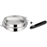 Lagostina Lot de 2 poêles inox 24 et 28 cm + poignée - - 012138600003 - salvaspazio+