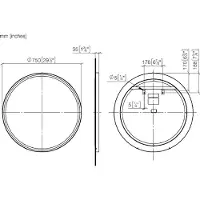 Dornbracht miroir lumineux rond, diamètre 750mm, avec éclairage LED, 83151979-33