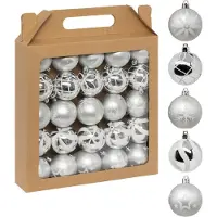 Atmosphera Zestaw bombek w brokatowe wzory, Ø 6 cm (25x)
