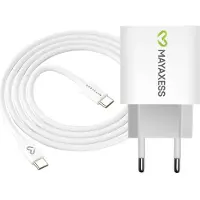 Avizar Mayaxess, chargeur 20 W pour Fairphone 5 + câble USB-C de 1 m, blanc
