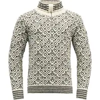 Devold Svalbard Wool Zip Neck Sweater Blanc,Gris XL