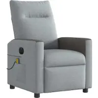 vidaXL Fauteuil de massage gris clair Tissu